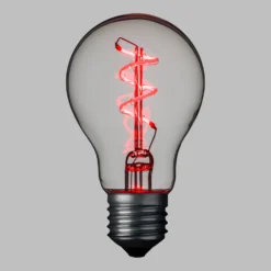 Serie VINTAGE LED 36V, Lampadina a goccia Ø 60 mm in vetro, led a spirale, rosso