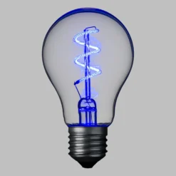 Serie VINTAGE LED 36V, Lampadina a goccia Ø 60 mm in vetro, led a spirale, blu