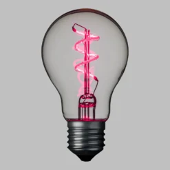 Serie VINTAGE LED 36V, Lampadina a goccia Ø 60 mm in vetro, led a spirale, rosa