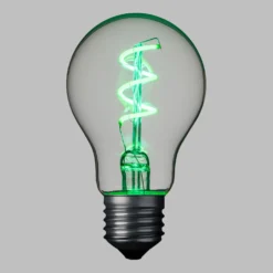 Serie VINTAGE LED 36V, Lampadina a goccia Ø 60 mm in vetro, led a spirale, verde