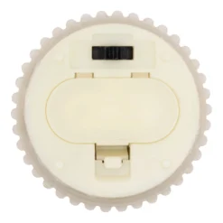 Set 2 candele grigio marrone a coste in cera, fiamma 3D con stoppino