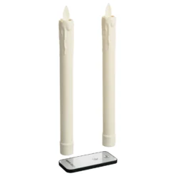 Set 2 candele sottili con gocce, h 23 cm
