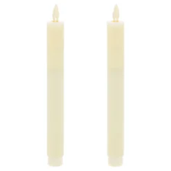 Set 2 candele sottili lunghe in cera avorio, h 23 cm
