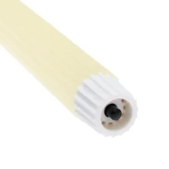 Set 2 Candele stelo avorio a coste in cera, fiamma 3D con stoppino