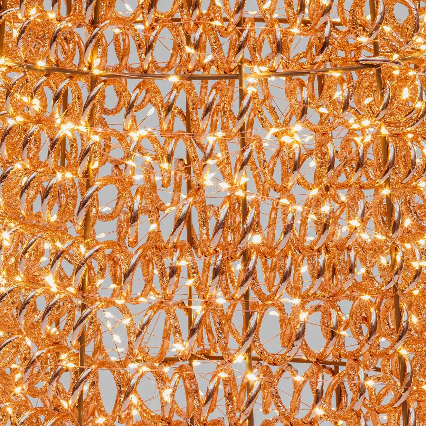 Set 2 coni 3D Rose Gold, filo a spirale, microled bianco caldo