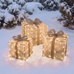 Set 3 pacchi regalo 3D Light Cream & Brown, 240 Dual LED bianco extra caldo e bianco freddo