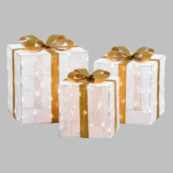 Set 3 pacchi regalo 3D Light Cream & Brown, 240 Dual LED bianco extra caldo e bianco freddo