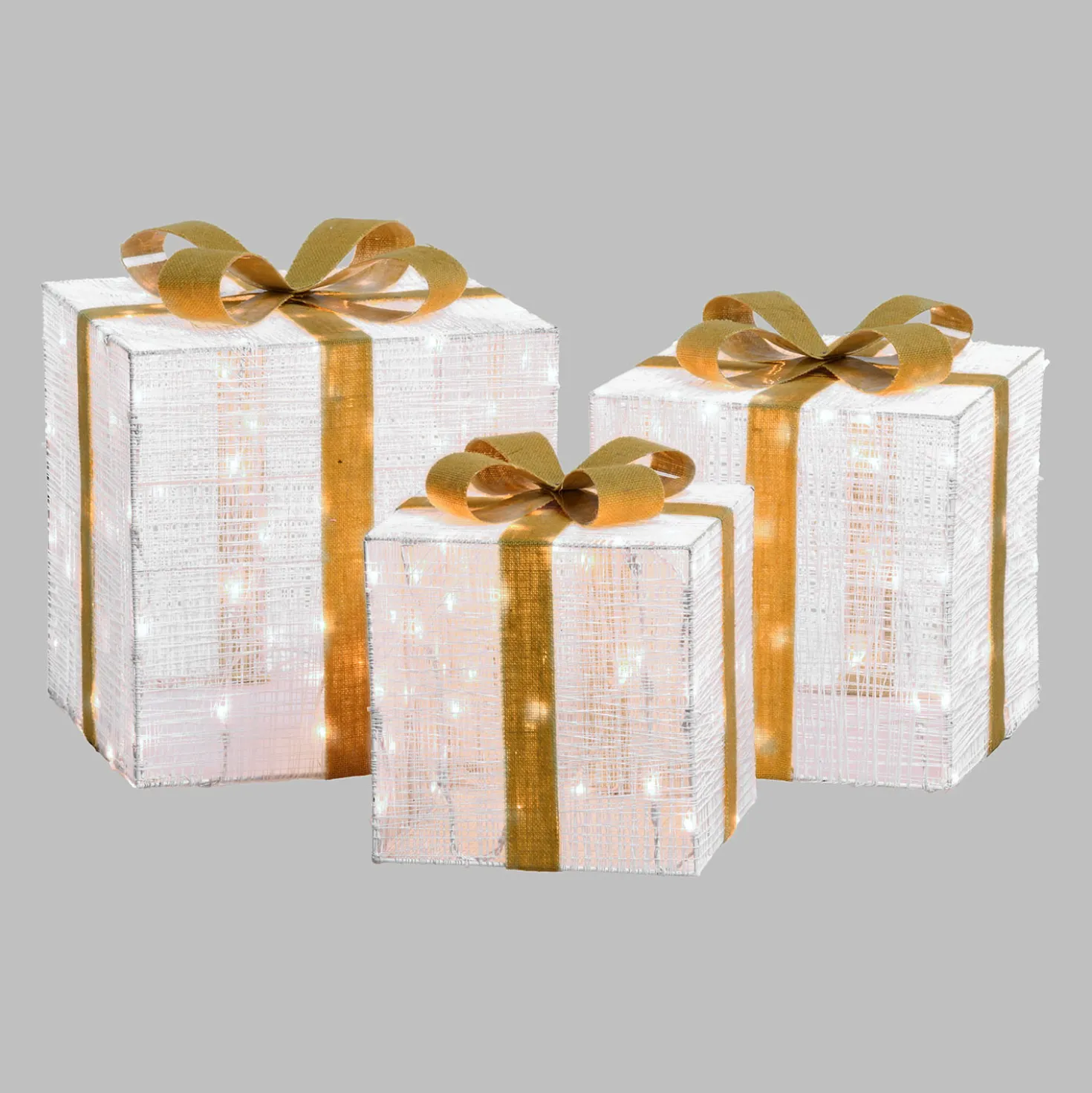 Set 3 pacchi regalo 3D Light Cream & Brown, 240 Dual LED bianco extra caldo e bianco freddo
