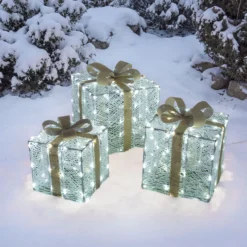Set 3 pacchi regalo 3D Light Cream & Brown, 240 Dual LED bianco extra caldo e bianco freddo