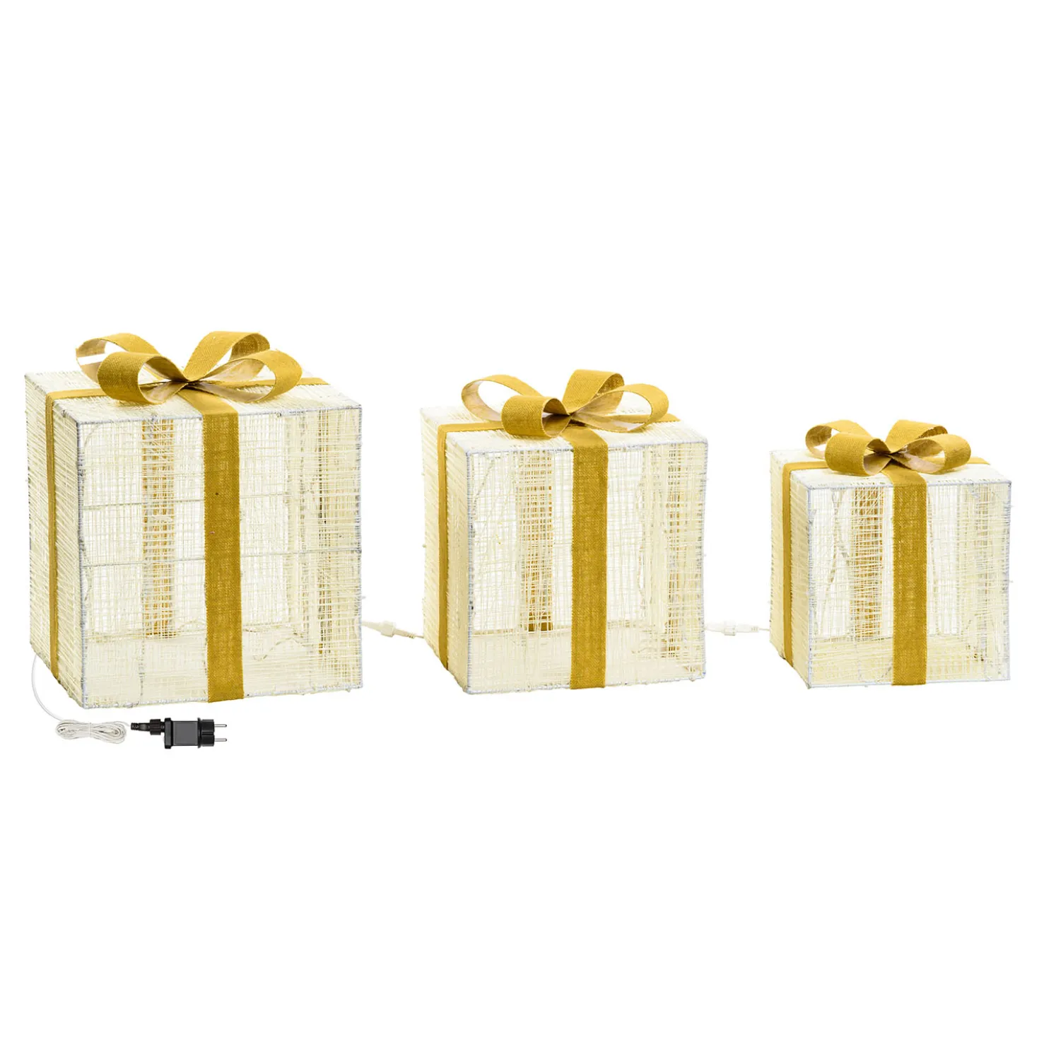 Set 3 pacchi regalo 3D Light Cream & Brown, 240 Dual LED bianco extra caldo e bianco freddo
