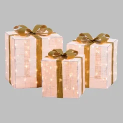 Set 3 pacchi regalo 3D Light Cream & Brown, 240 Dual LED bianco extra caldo e bianco freddo