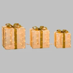 Set 3 pacchi regalo 3D Light Cream & Brown, 240 Dual LED bianco extra caldo e bianco freddo