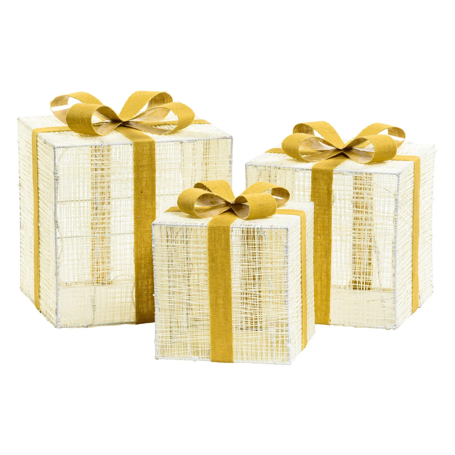 Set 3 pacchi regalo 3D Light Cream & Brown, 240 Dual LED bianco extra caldo e bianco freddo