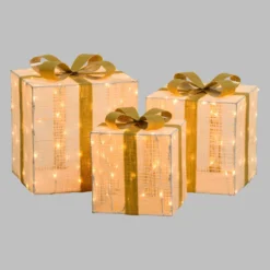 Set 3 pacchi regalo 3D Light Cream & Brown, 240 Dual LED bianco extra caldo e bianco freddo