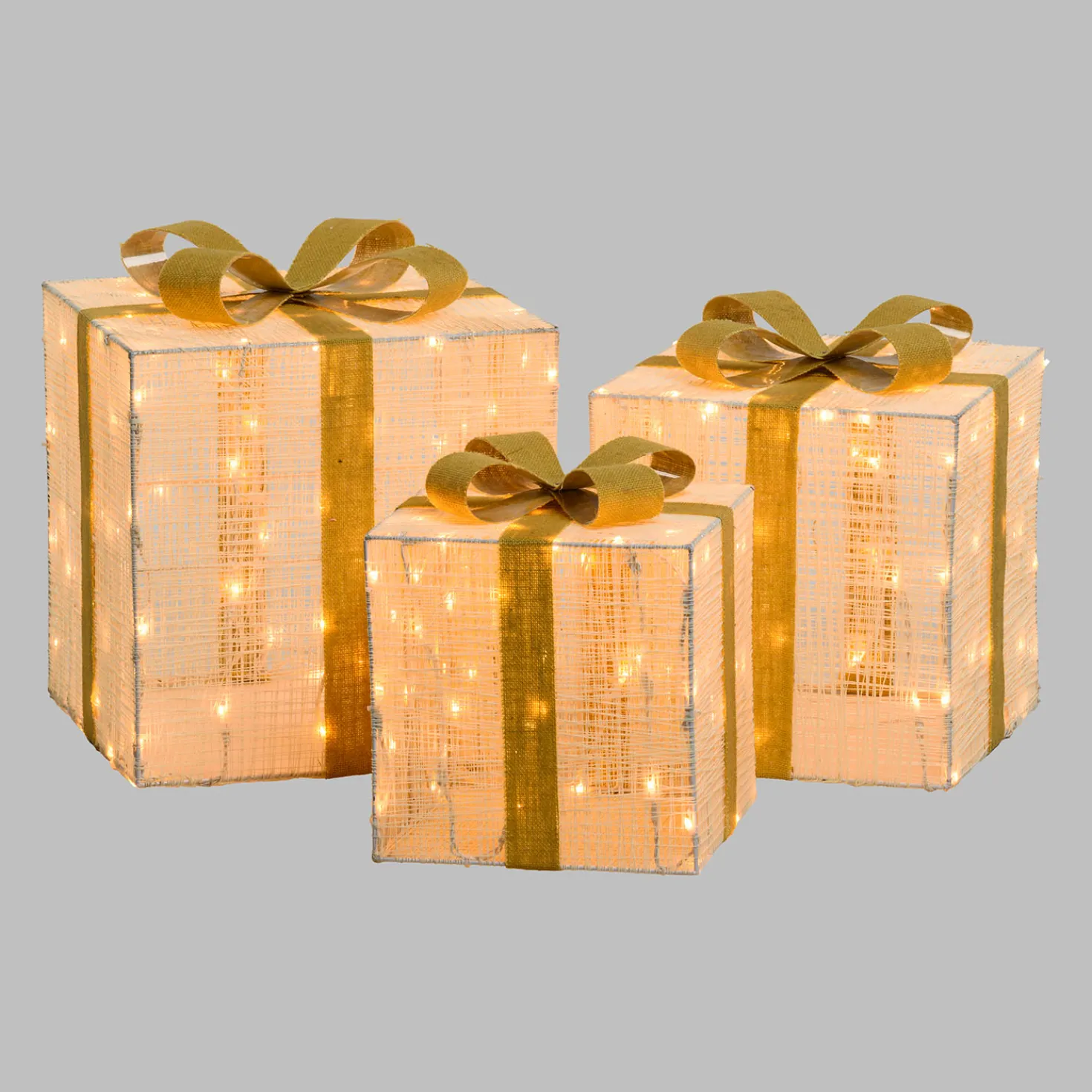 Set 3 pacchi regalo 3D Light Cream & Brown, 240 Dual LED bianco extra caldo e bianco freddo