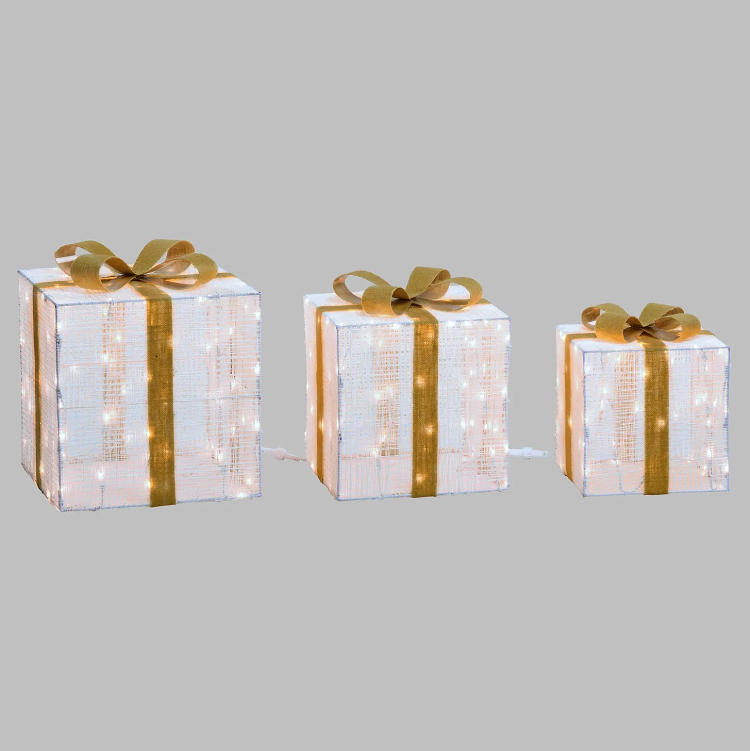 Set 3 pacchi regalo 3D Light Cream & Brown, 240 Dual LED bianco extra caldo e bianco freddo