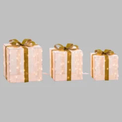 Set 3 pacchi regalo 3D Light Cream & Brown, 240 Dual LED bianco extra caldo e bianco freddo