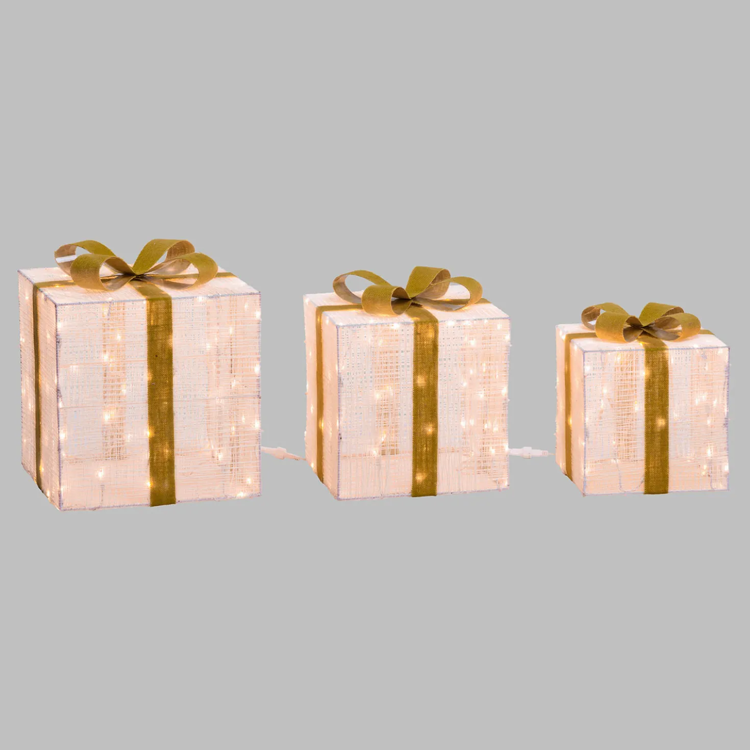 Set 3 pacchi regalo 3D Light Cream & Brown, 240 Dual LED bianco extra caldo e bianco freddo