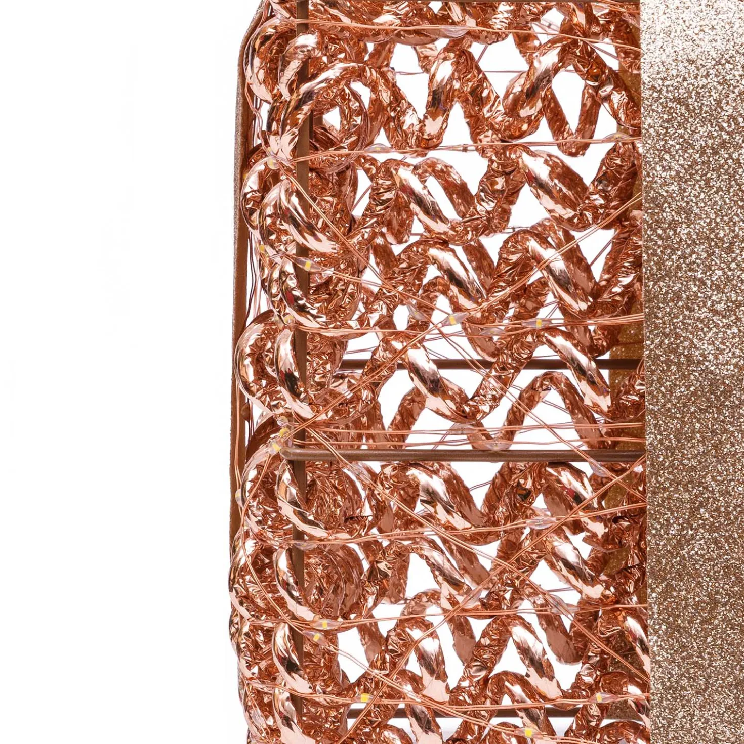 Set 3 Pacchi Regalo luminosi 3D Rose Gold, filo a spirale, led bianco caldo