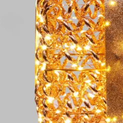 Set 3 Pacchi Regalo luminosi 3D Rose Gold, filo a spirale, led bianco caldo