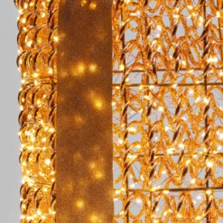 Set 2 Pacchi Regalo luminosi 3D Rose Gold, filo a spirale, led bianco caldo