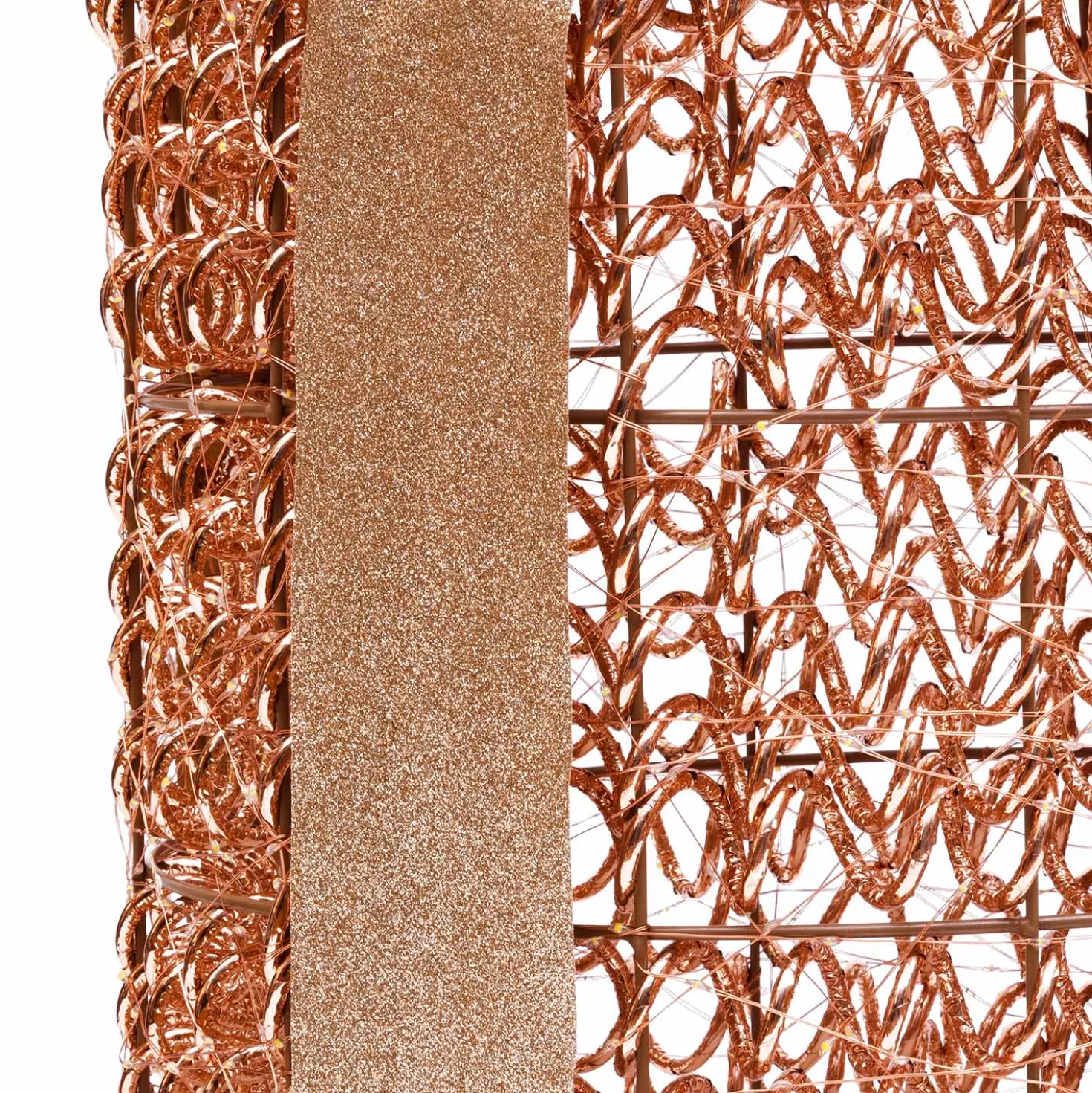 Set 2 Pacchi Regalo luminosi 3D Rose Gold, filo a spirale, led bianco caldo