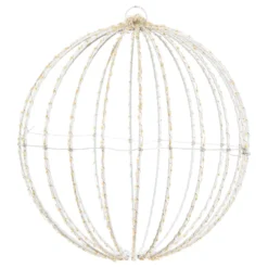 Sfera bianca ripiegabile 3D, Ø 30 cm, microled bianco caldo e freddo, uso interno