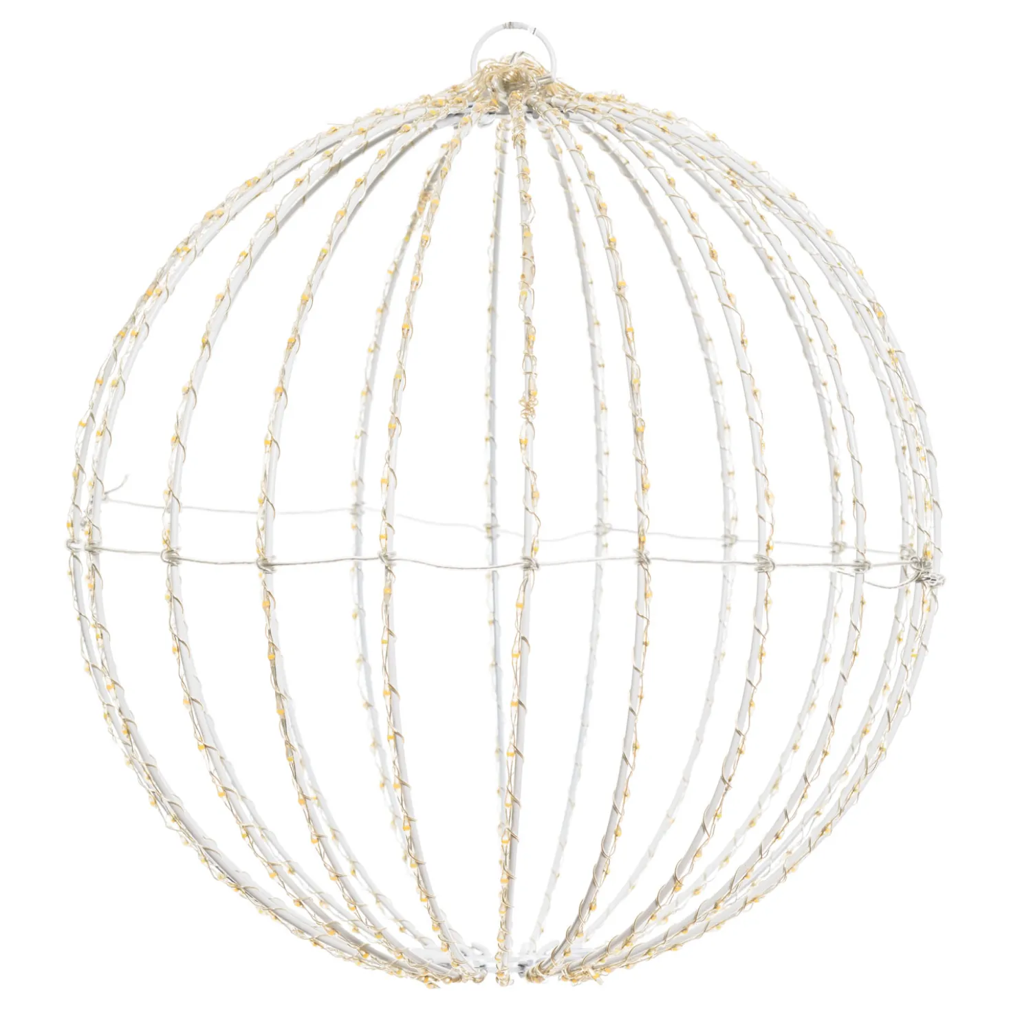 Sfera bianca ripiegabile 3D, Ø 30 cm, microled bianco caldo e freddo, uso interno