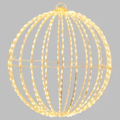 Sfera bianca ripiegabile 3D, Ø 30 cm, microled bianco caldo e freddo, uso interno