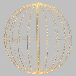 Sfera bianca ripiegabile 3D, Ø 74 cm, microled bianco caldo e freddo, uso interno