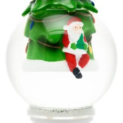 Sfera con Albero e Babbo Natale, led RGB cambiacolore