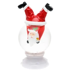 Sfera con Babbo Natale capovolto, led RGB cambiacolore
