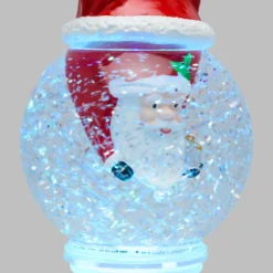 Sfera con Babbo Natale capovolto, led RGB cambiacolore