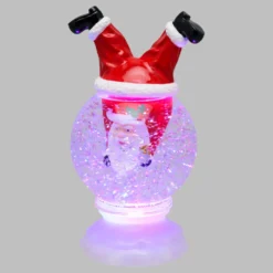 Sfera con Babbo Natale capovolto, led RGB cambiacolore