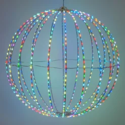 Sfera 3D ripiegabile bianca Ø 40 cm, micro led RGB cambiacolore