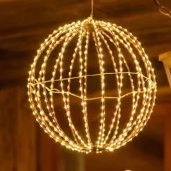 Sfera in filo rame Ø 30 cm, 500 microled bianco caldo