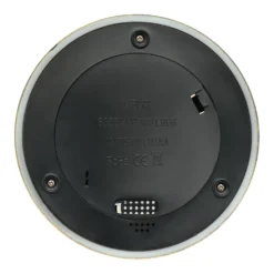 Sfera in vetro con base bianca a batteria con nevicata e Babbo Natale, h. 17 cm, led bianco caldo
