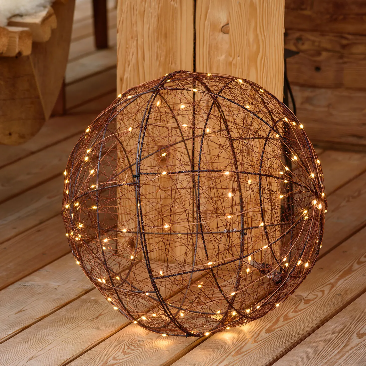 Sfera luminosa 3D, 240 microled bianco caldo