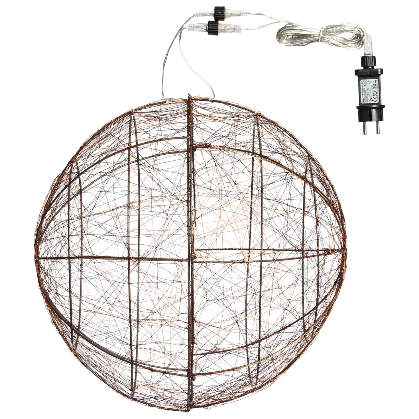 Sfera luminosa 3D, 240 microled bianco caldo