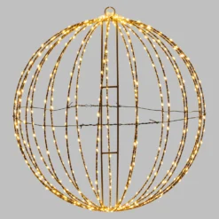 Sfera marrone ripiegabile 3D, Ø 54 cm, microled bianco caldo, uso interno