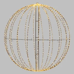 Sfera marrone ripiegabile 3D, Ø 94 cm, microled bianco caldo, uso interno