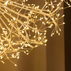 Sfera RICCO con rami bianchi, Ø 30 cm, 384 microled bianco caldo, uso interno