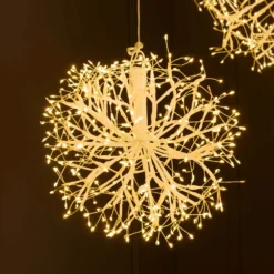 Sfera RICCO con rami bianchi, Ø 30 cm, 384 microled bianco caldo, uso interno