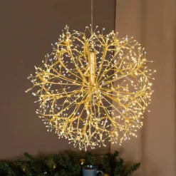 Sfera RICCO con rami champagne, Ø 50 cm, 912 microled bianco caldo e bianco freddo, uso interno