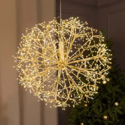 Sfera RICCO con rami champagne, Ø 60 cm, 1200 microled bianco caldo e bianco freddo, uso interno