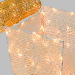 Slitta 3D Light Cream & Brown h 54 cm, 180 led bianco extra caldo