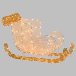 Slitta 3D Light Cream & Brown h 54 cm, 180 led bianco extra caldo