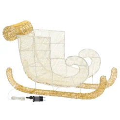 Slitta 3D Light Cream & Brown h 54 cm, 180 led bianco extra caldo
