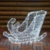 Slitta luminosa con cristalli trasparenti, led bianco freddo