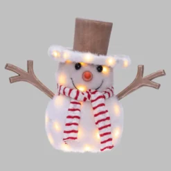 SnowPazzo luminoso 3D in legno, h 30 cm, Dual Color MicroLED bianco caldo e bianco freddo, uso interno